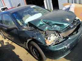 2002 HONDA CIVIC DX GREEN 2DR 1.7L AT A16504